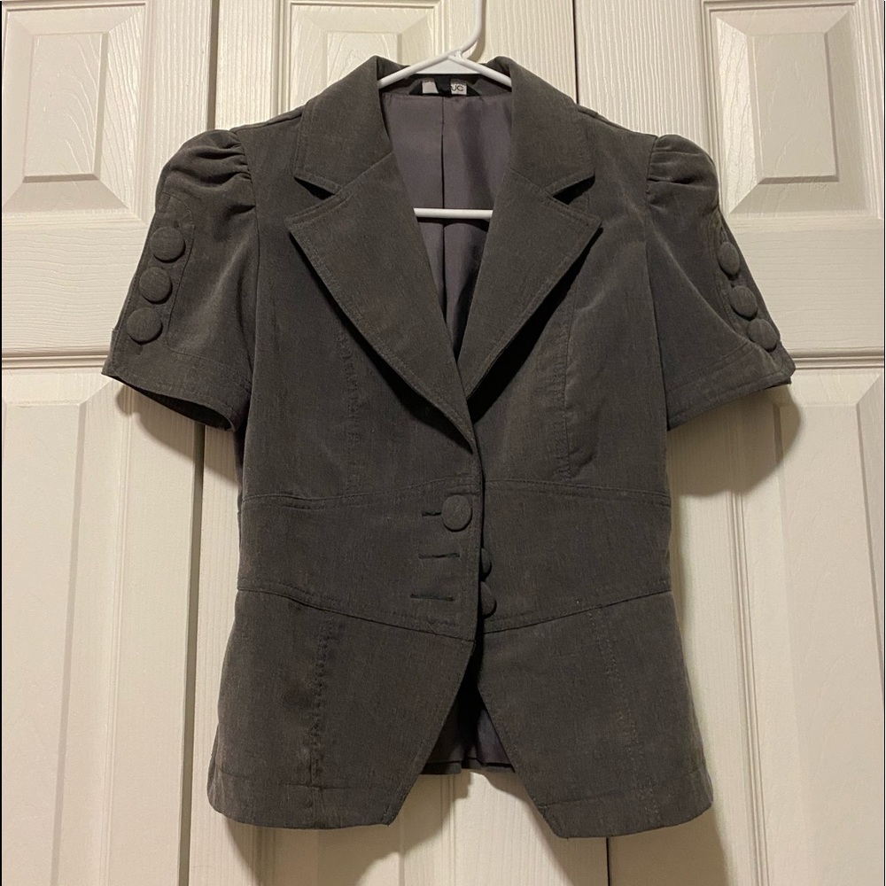 Dark grey blouse (short sleeve)
